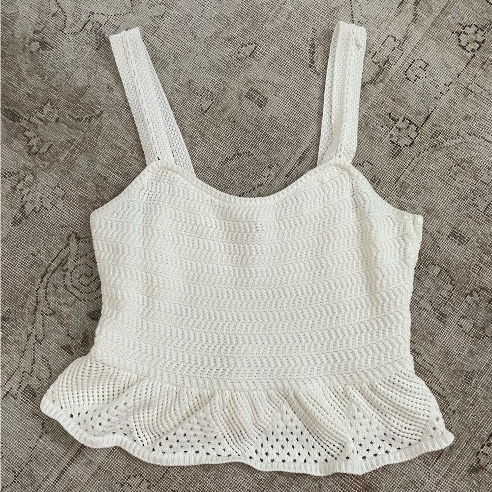 House of Harlow crochet peplum tank
